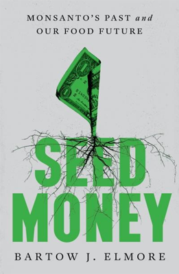 green dollar bill growing out of some roots with words Seed Money below
